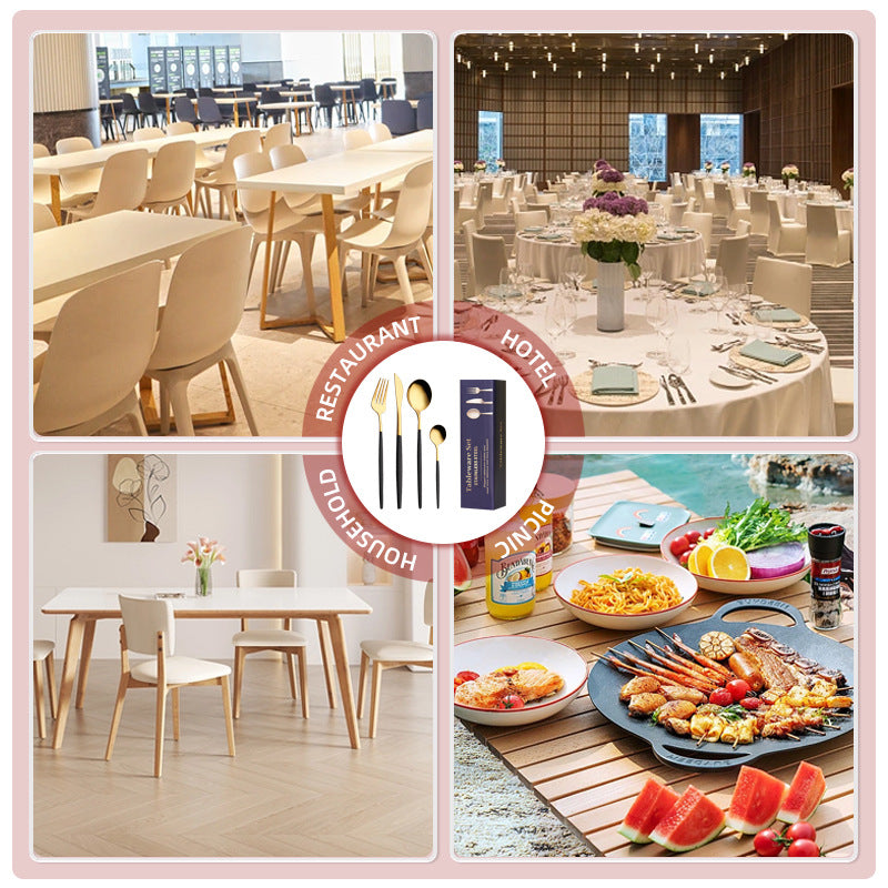 30-Piece Silver Portuguese Style Cutlery Set - Mirror Polished 410 Stainless Steel Dinnerware for 6 (Steak Knives Included)