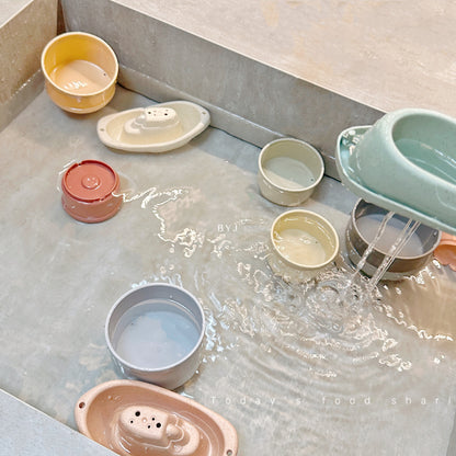 11PCS Sailboat Stacking Cups Bath & Beach Toy Set - Creative Stacking Game for Toddlers, Water Play Educational Building Blocks