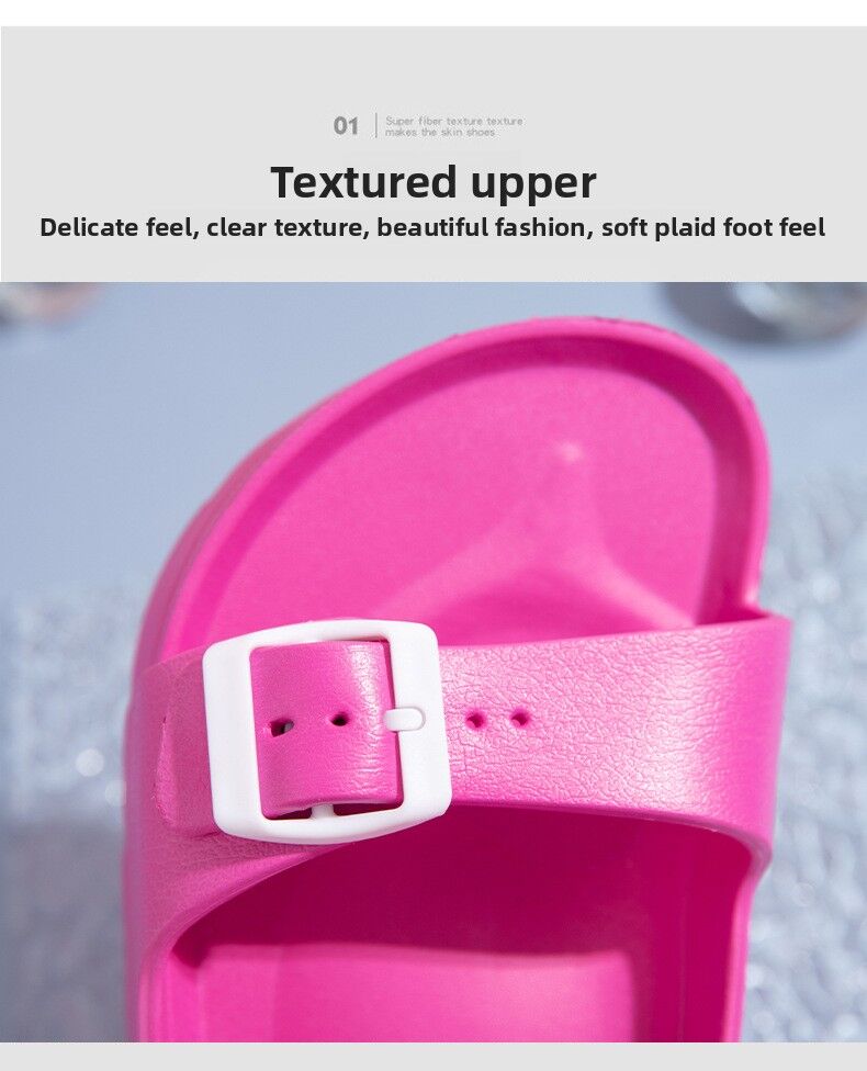 #41 Pink Thick Sole Buckle Slide Sandals(Fits Foot L 23 CM) - EVA Comfortable & Non-Slip Birkenstock Style Sandals for Casual Wear