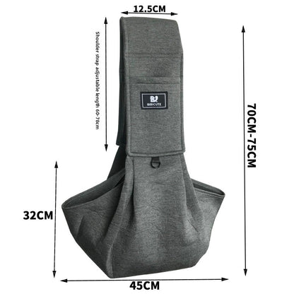 Coffee Adjustable Pet Carrier Sling Bag - Comfortable Wide Shoulder Strap Crossbody Tote for Cats and Small Dogs (Up to 13 lbs)