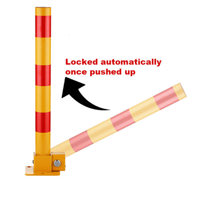 Red Parking Bollard locker Barrier Key Alike lock Fold Down Vehicle