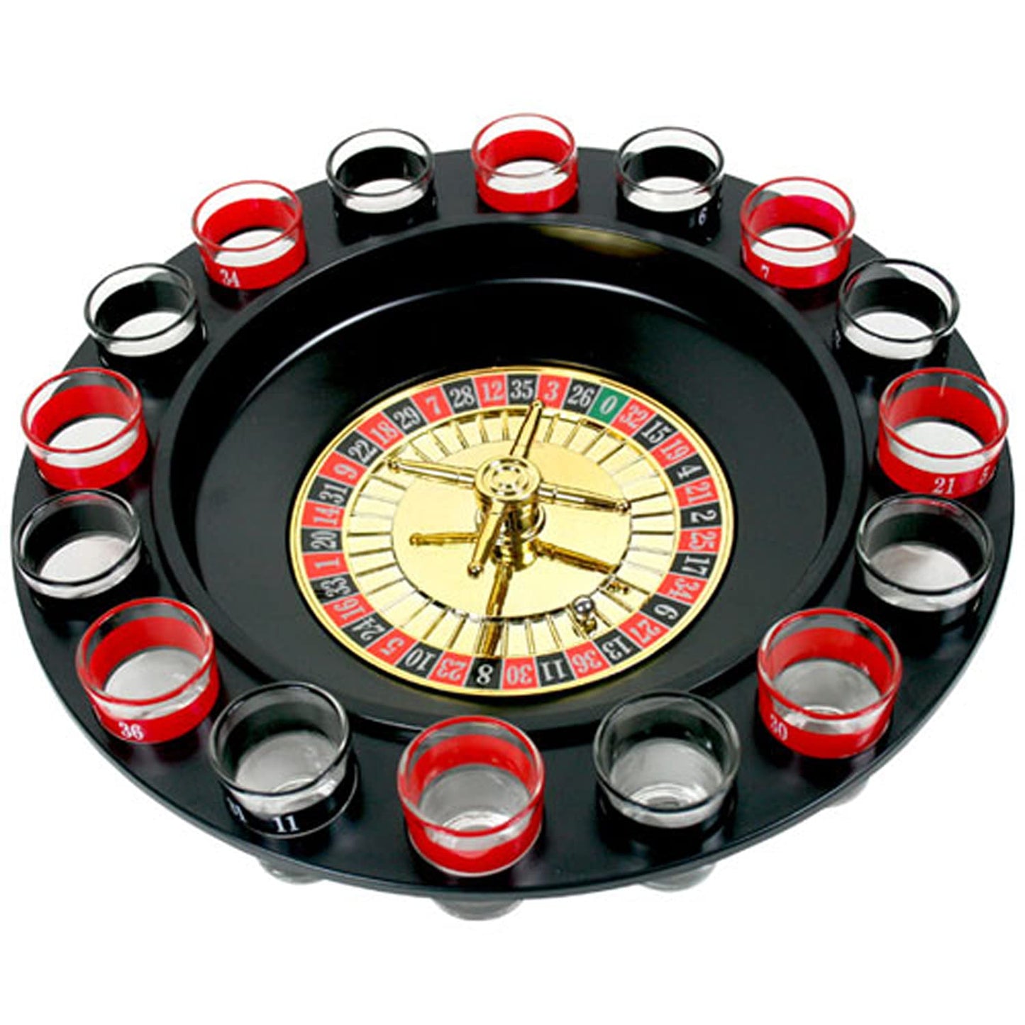 Wine Game Shot Drinking Roulette Set with Casino Spin Glass Shot Party Bar Game