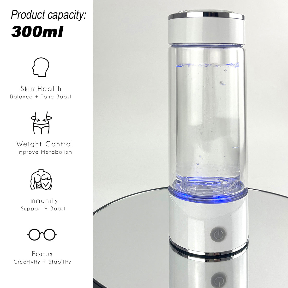 300ml H2 Hydrogen Water Bottle Alkaline Ionizer High compatibility AU