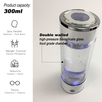 300ml H2 Hydrogen Water Bottle Alkaline Ionizer High compatibility AU