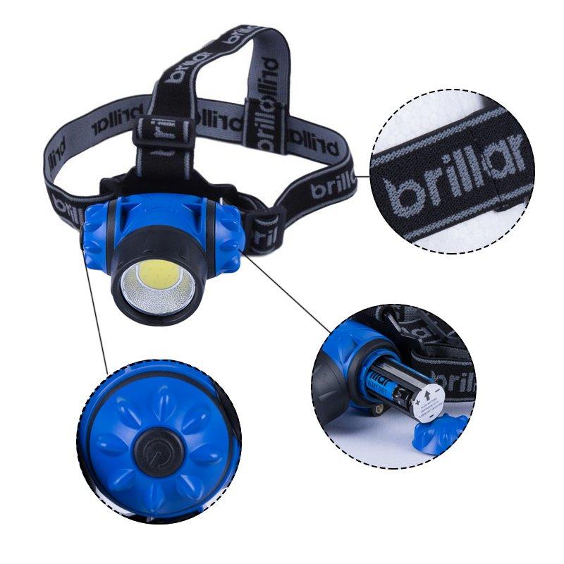 3 Mode Headlamp with COB LED Technology-Black/Blue