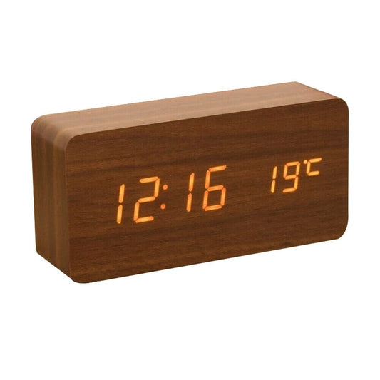 Sound Control Digital Alarm Clock & Thermometer