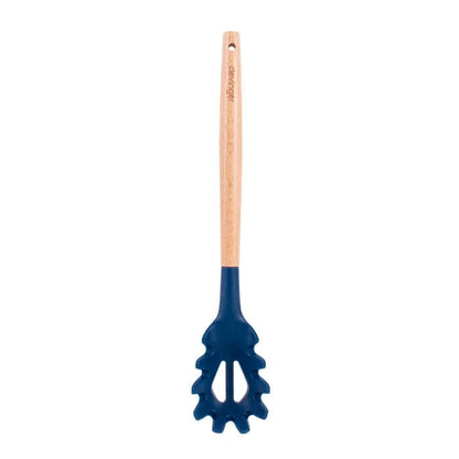 2pcs Beechwood & silicone pasta server navy