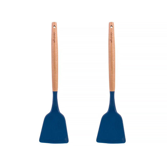 2pcs Beechwood & silicone turner navy