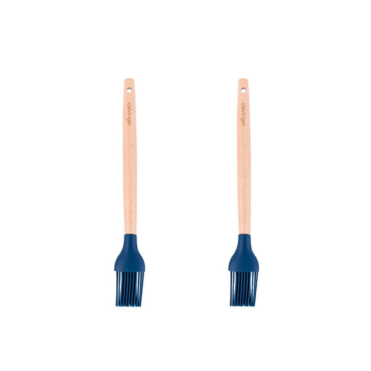 2pcs Beechwood & silicone basting brush navy