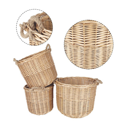 3 Piece Wicker Storage Basket with Handles set