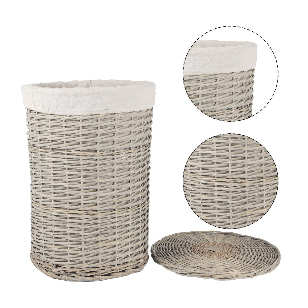 4 Piece Wicker  Storage Baskets With Liner Set