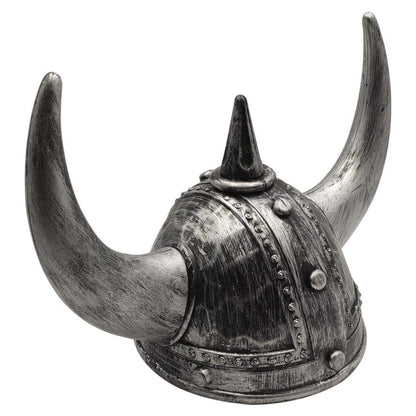 Viking Helmet Medieval Viking Horned Hat Warrior Costume Hat Cosplay-Silver Black