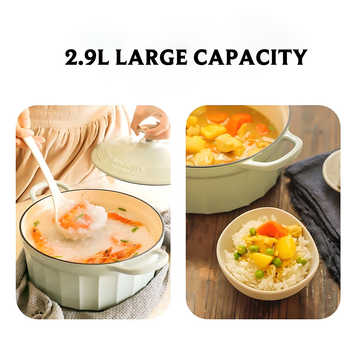 BUYDEEM CP521 Enameled Cast-Iron Dutch Oven