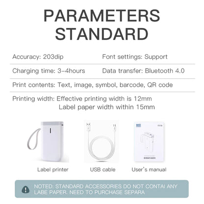 Niimbot D11 Protable Wireless Connection Label Printer White