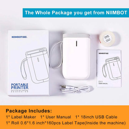 Niimbot D11 Protable Wireless Connection Label Printer White