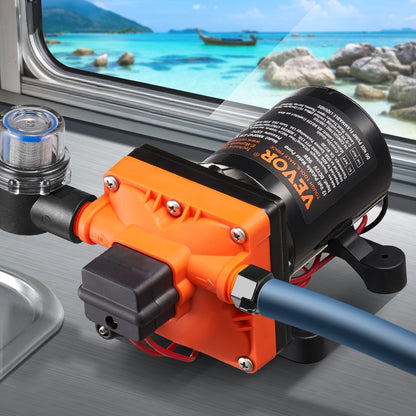 VEVOR Diaphragm Pump 3GPM 11.36 L/min 4-Chamber Water Pump Pressure Switch