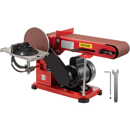 VEVOR Belt Sander 4" x 36", Disc Combo Sander 6",Electric Adjustable Bench Belt Sander 375W,Grinder Bench Sanding Machine With 4 Rubber Foot Pad