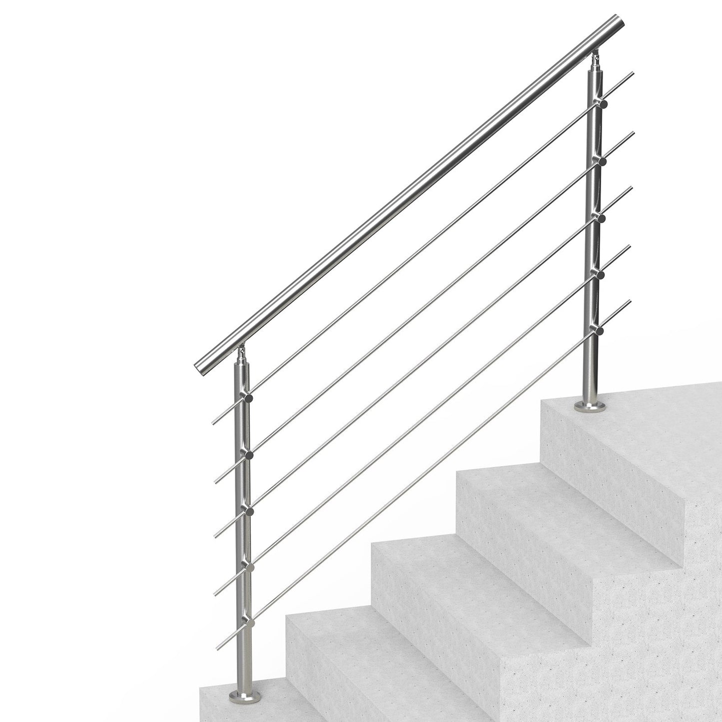VEVOR 59in Handrails for Outdoor Steps 5 Crossbars Staircase for Porch Deck