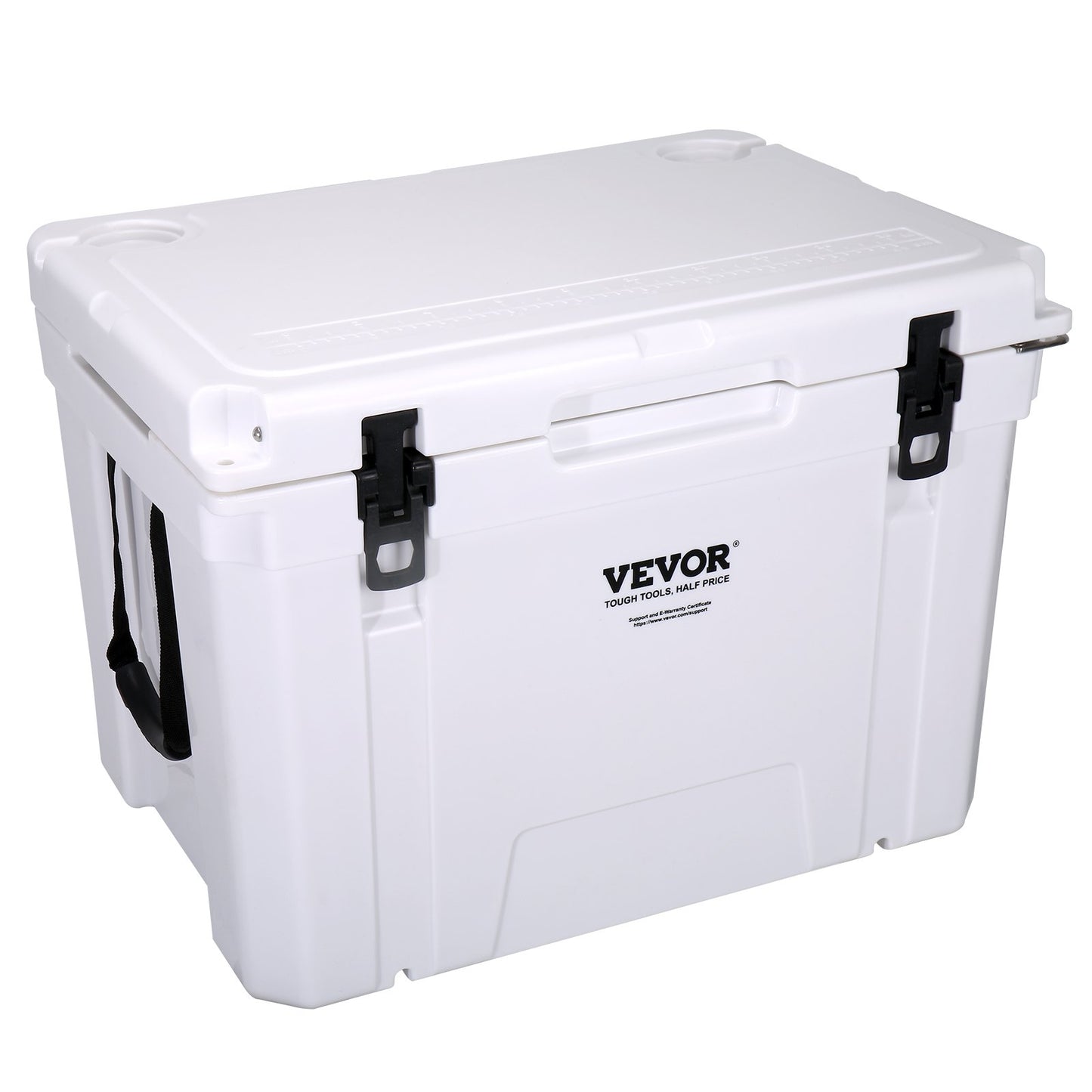 VEVOR Insulated Portable Cooler, 65 qt, Holds 65 Cans, Ice Retention Hard Cooler with Heavy Duty Handle, Ice Chest Lunch Box for Camping, Beach, Picnic, Travel, Outdoor, Keeps Ice for up to 6 Days
