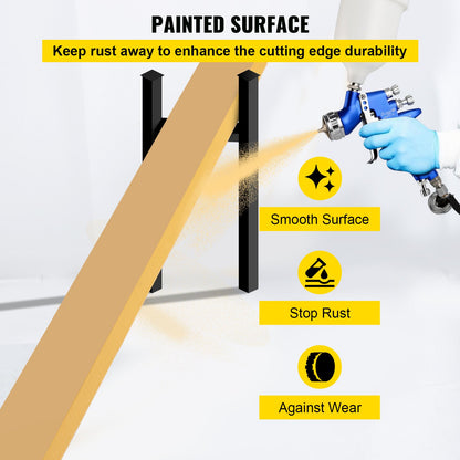 VEVOR Bucket Cutting Edge, 213x10x1.3 Bucket Edge, Weld-on and Bolt-on Advanced Cutting Edge, 16Mn Carbon-manganese Steel Loader Cutting Edge, Skid Steer Cutting Edge with Paint for Excavator and Load