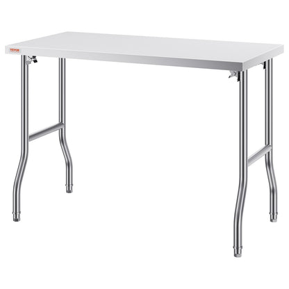VEVOR Stainless Steel Kitchen Bench Folding Commercial Prep Table 1220x610 mm