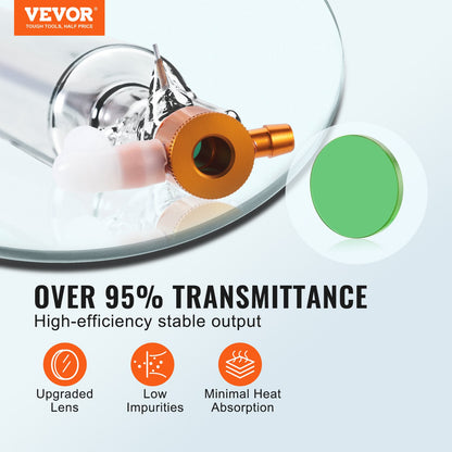 VEVOR Laser Tube, 50W CO2 Laser Tube for Laser Engraver and Cutter Machine, 850 mm Length, 50 mm Diameter, Glass Laser Cutting Tube with TEM00 Beam Mode, for Wood Acrylic Fabric Leather Bamboo