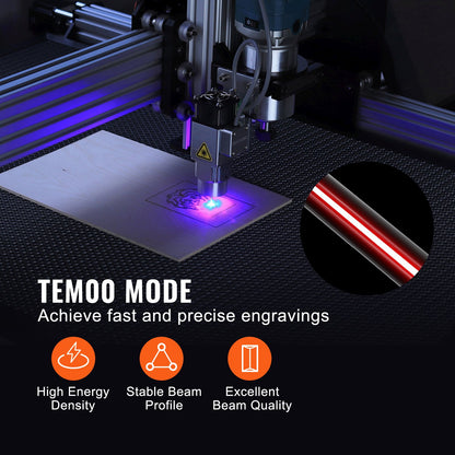 VEVOR Laser Tube, 50W CO2 Laser Tube for Laser Engraver and Cutter Machine, 850 mm Length, 50 mm Diameter, Glass Laser Cutting Tube with TEM00 Beam Mode, for Wood Acrylic Fabric Leather Bamboo