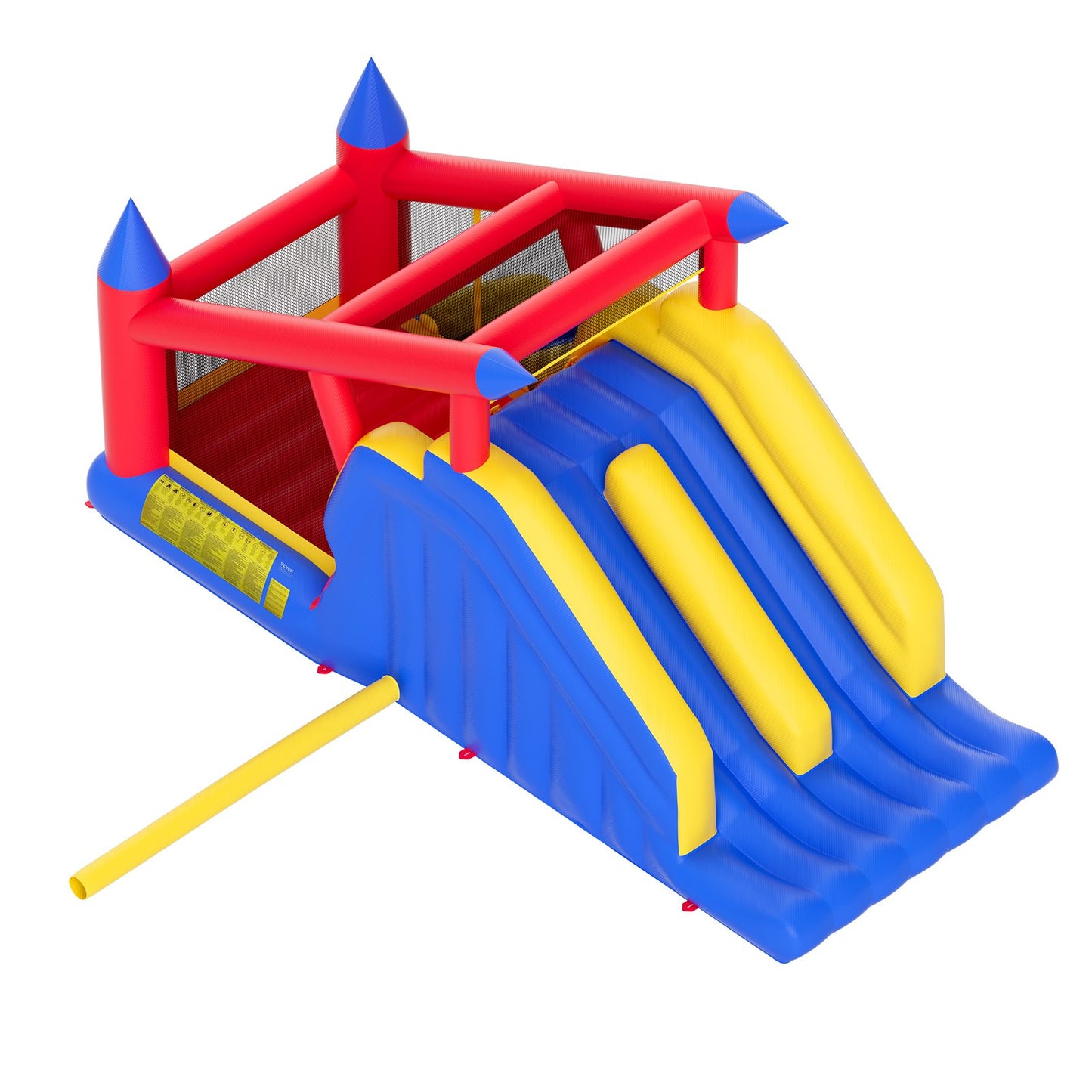 VEVOR Inflatable Bounce House, Outdoor High Quality Playhouse Trampoline, Jumping Bouncer with Blower, Slide, and Storage Bag, Family Backyard Bouncy Castle, for Kid Ages 3_8 Years, 4.6x2.6x2.3m