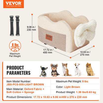 VEVOR Center Console Dog Car Seat Dog Booster Car Seat for Small Dog 3.6 kg