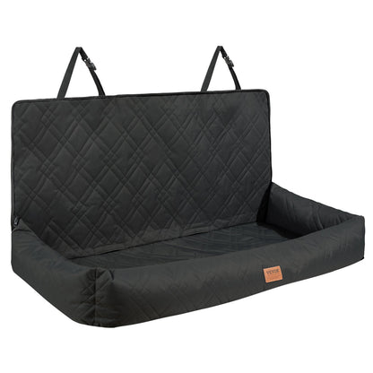 VEVOR Dog Car Seat, Waterproof Dog Booster Seat for Car, Pet Car Seat with Clip-On Safety Leash, PP Cotton Filling, Dog Car Bed for Medium & Large Dog up to 45.4 kg, Black