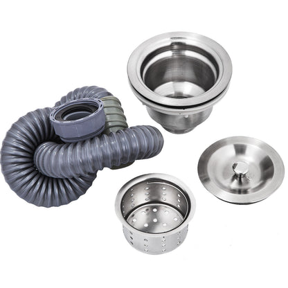 VEVOR Handmade Sink Non-magnetic Stainless Steel Kitchen Sink Hand Made 1 Compartment 40.6 x 39.4 x 25.4 cm Capacity Huge Tub Sink with Right Hand Platform for Farmhouse Cafe Shop Hospital