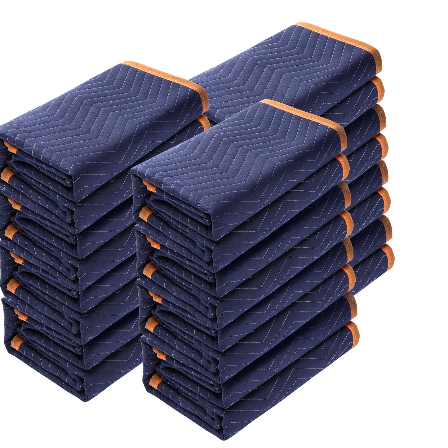 VEVOR Moving Blankets, 2032 x 1829 mm, 15.6 kg/dz, 12 Packs, Professional Non-Woven & Recycled Cotton Packing Blanket, Heavy Duty Mover Pads for Protecting Furniture, Floors, Appliances, Blue/Orange