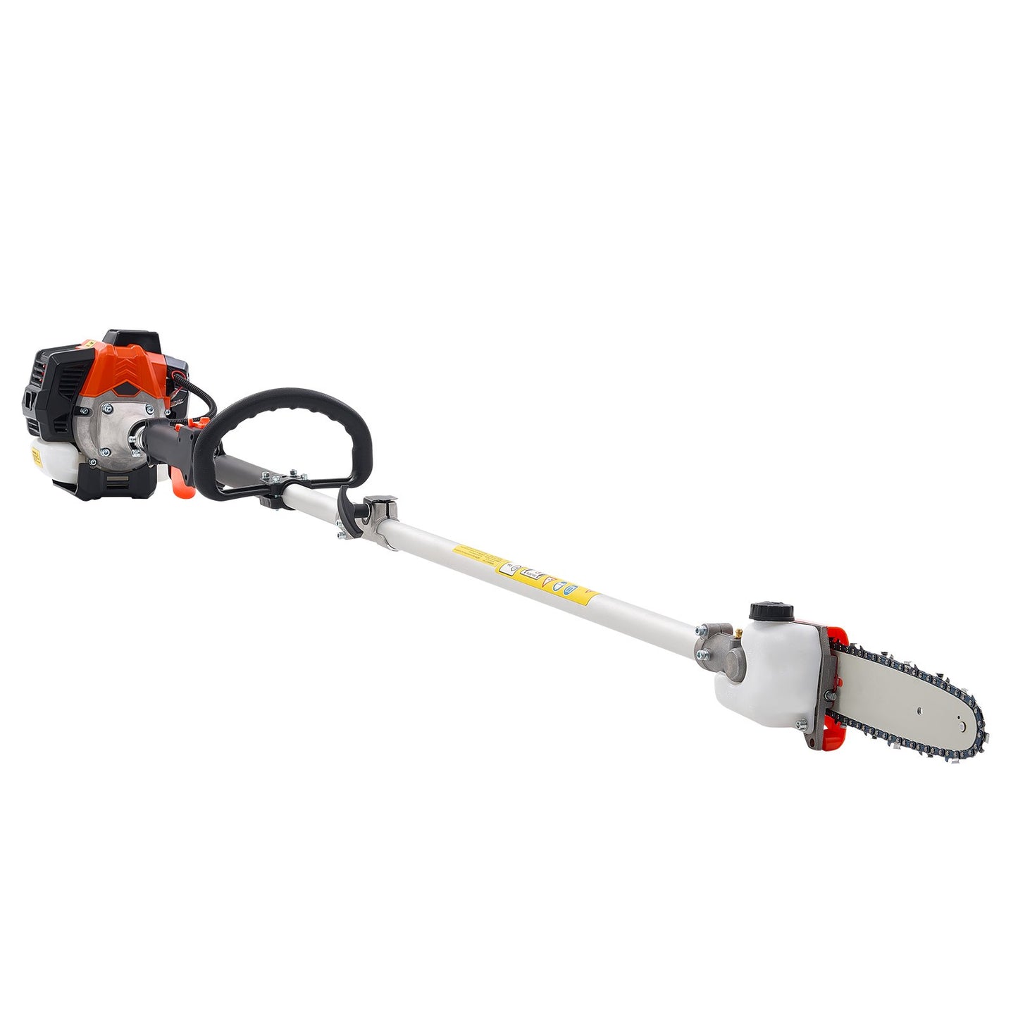VEVOR Gas Pole Saw, 25CC 2 Stroke Gas Powered Pole Saws with 20.3 cm Cutting Bar, Cordless Tree Trimmer with 650ml Fuel Tank, 2 to 2.74 m Extendable, Powerful Chainsaw for Tree Trimming Pruning