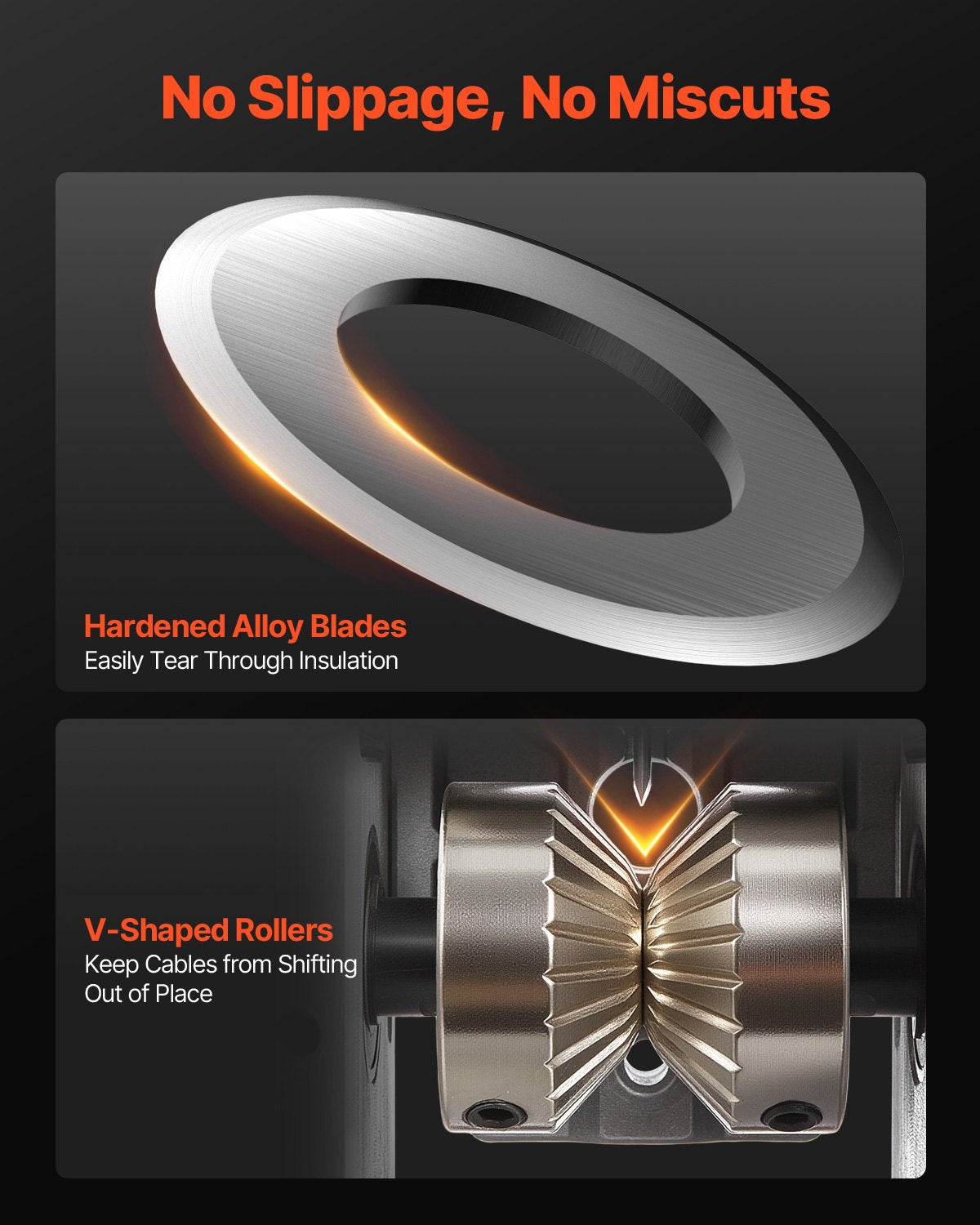 VEVOR Electric Wire Stripping Machine, 1.5-40 mm, 400W Automatic Motorized Cable Stripper, 9.84 IPS (15 m/min) Wire Peeler with Alloy Blades, V-Shaped Rollers, Cooling Fan, for Scrap Copper Recycling