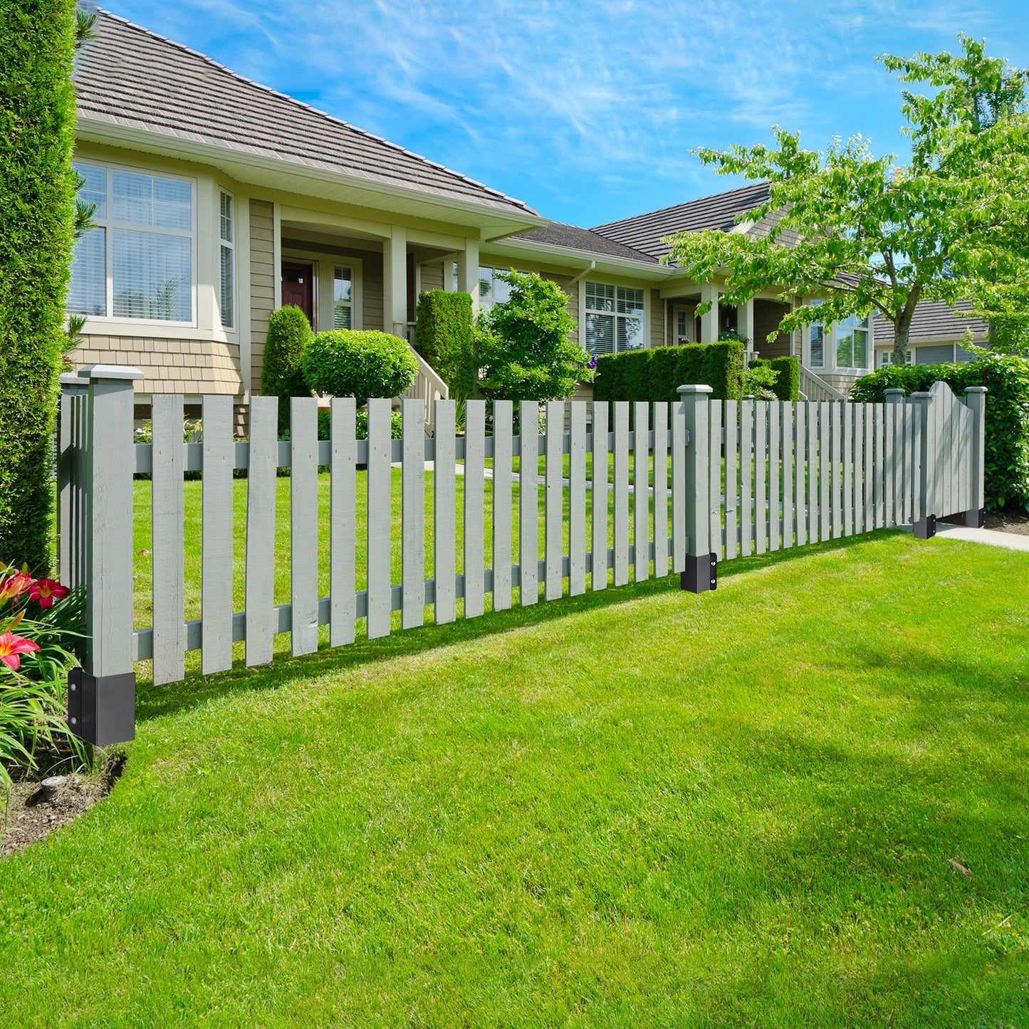 VEVOR Fence Post Anchor Ground Spike 6 Pack 24 x 4 x 4 In Metal Fence Stakes