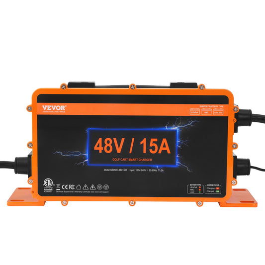 VEVOR 15 AMP Golf Cart Smart Battery Charger for Yamaha G29 Plug IP67