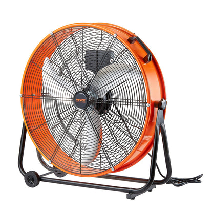 VEVOR Drum Fan 24 Inch High Velocity Industrial Use 3-Speed Timer for Warehouse