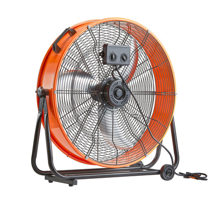 VEVOR Drum Fan 24 Inch High Velocity Industrial Use 3-Speed Timer for Warehouse