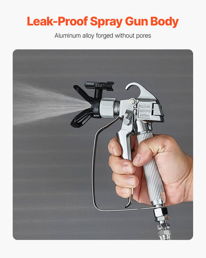 VEVOR Airless Paint Spray Gun 3600PSI High Pressure Airless Spray Gun 517 Tip
