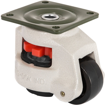 VEVOR 4 Pack Leveling Casters GD-60F Plate Mounted Footmaster Leveling Caster 551kg per Leveling Caster Wheels Nylon Wheel and NBR Pad(GD-60F)