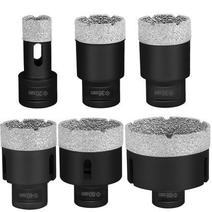VEVOR Diamond Drill Bits 6PCS Diamond Hole Saw 20/35/40/50/55/68mm Tile Hole Saw Kit Vacuum Brazed Diamond Drill Bit 0.59in/15mm Segment Tile Hole Saw w Storage Case for Tile Ceramic Porcelain Marble