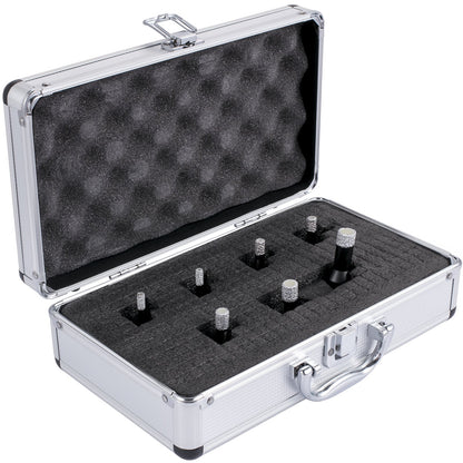 VEVOR Diamond Drill Bits 7PCS Diamond Hole Saw 6/6/8/8/10/12/14mm Tile Hole Saw Kit Vacuum Brazed Diamond Drill Bit 0.59in/15mm Segment Tile Hole Saw w Storage Case for Tile Ceramic Porcelain Marble