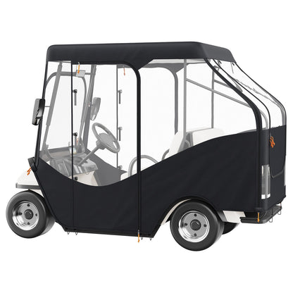 VEVOR Golf Cart Enclosure, 420D Polyester Driving Enclosure with 4-Sided Transparent Windows, 4 Passenger Club Car Covers Universal Fits for Most Brand Carts, Sunproof and Dustproof Outdoor Cart Cover
