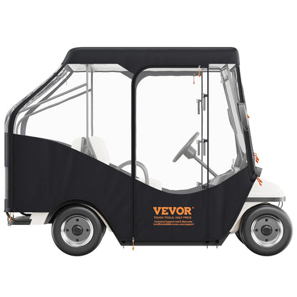 VEVOR Golf Cart Enclosure, 420D Polyester Driving Enclosure with 4-Sided Transparent Windows, 4 Passenger Club Car Covers Universal Fits for Most Brand Carts, Sunproof and Dustproof Outdoor Cart Cover