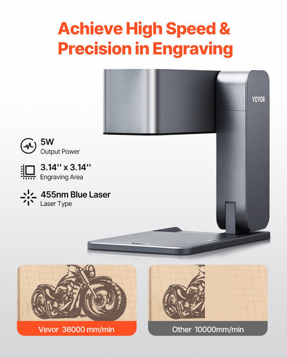 VEVOR Portable Laser Engraver 600 mm/s 5W High Speed Handheld Engraving Machine