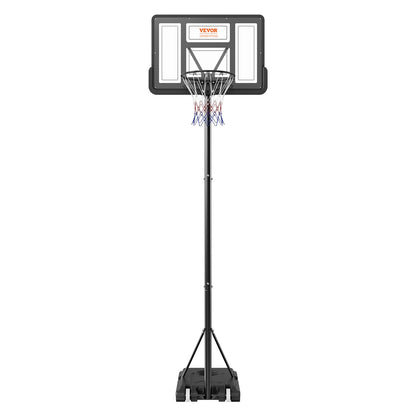 VEVOR Basketball Hoop, 4-10 ft Adjustable Height Portable Backboard System, 44 inch Basketball Hoop & Goal, Kids & Adults Basketball Set with Wheels, Stand, and Fillable Base, for Outdoor/Indoor