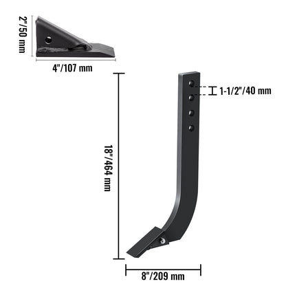 VEVOR Box Blade Shank, 46.6 cm Scarifier Shank, 4 Holes Box Scraper Shank, Ripper Shank with Removable Tapered Teeth and Pins, Adjustable Shanks Assembly for Replacement, Digging, Plowing, 6PCS