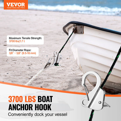 VEVOR Boat Anchor Hook Stainless Steel Knotless Anchor System with Quick Release