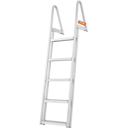 VEVOR Removable Dock Ladder 5 Steps, 159 kg Load Capacity, Pontoon Boat Ladder with 4'' Wide Step & Nonslip Design for Ship/Lake/Pool/Marine Boarding