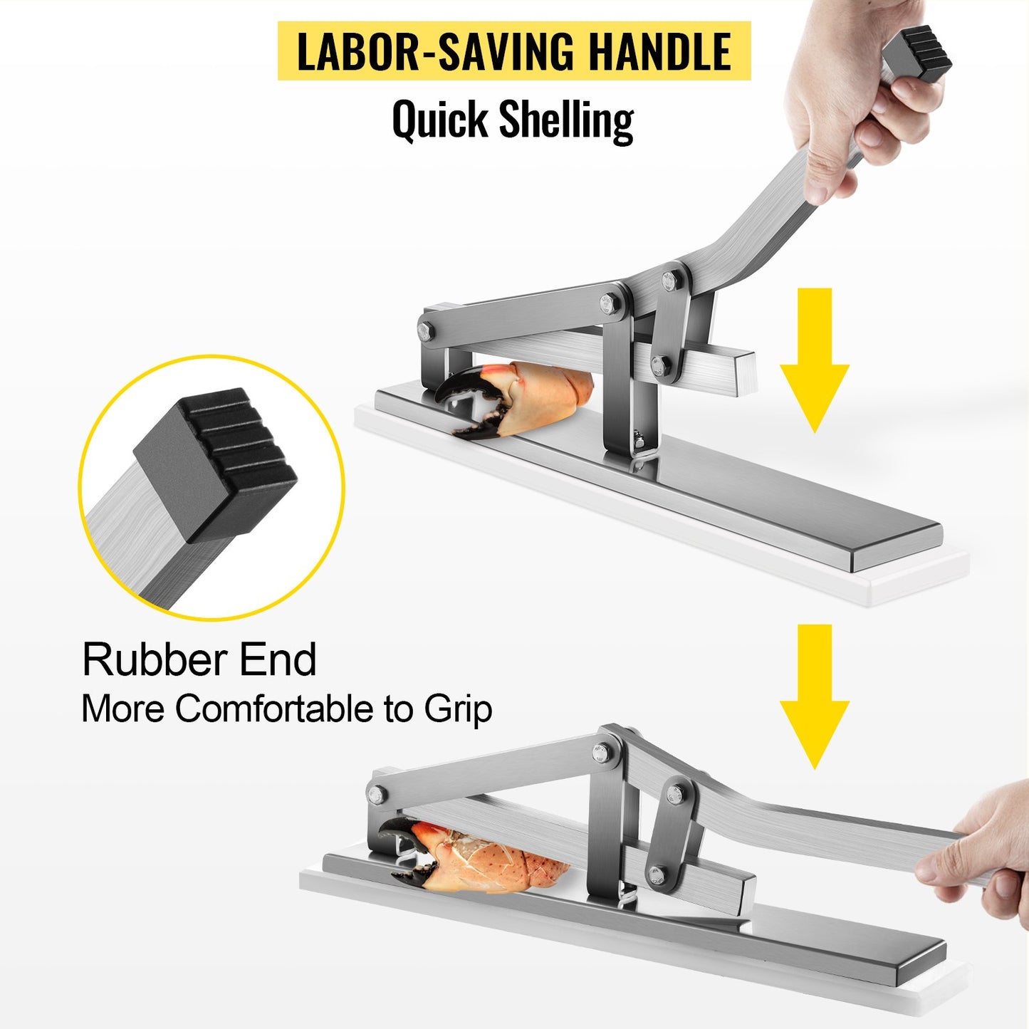 VEVOR Stone Crab Cracker with 2 Seafood Picks, Aluminum & Stainless Steel Construction Shellfish Shucker, Seafood Tools Set for Lobster and Crab Legs